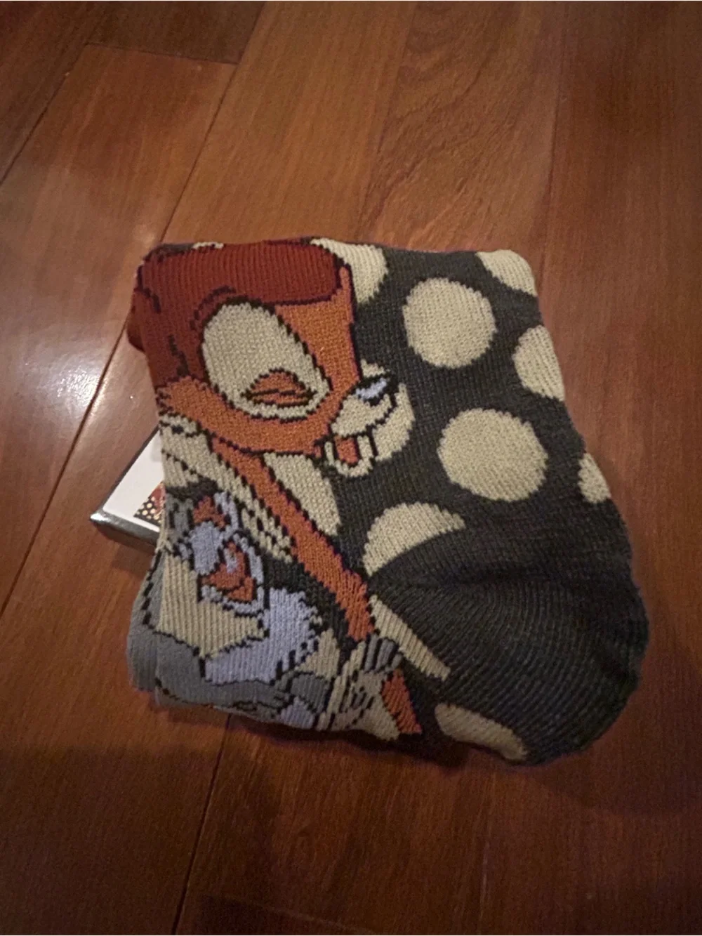 Disney Brown and Cream Polka Dot Socks with Bambi Accent